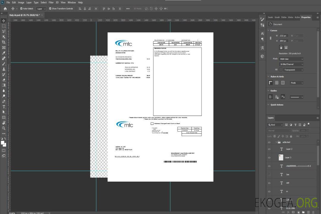 Modèle de facture de services publics pour les entreprises USA Illinois MTC aux formats Word et PDF template Modèle de facture de services publics pour les entreprises USA Illinois MTC aux formats Word et PDF template